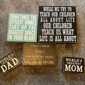 Bundle of 5 saying blocks